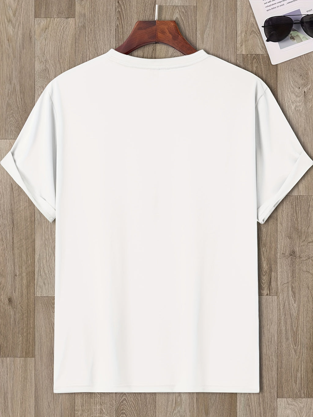 Men's T-Shirt with Letter A Print - Casual Wear - White