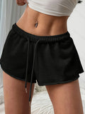 Cat Ear Women's Summer Solid Color Simple Casual Shorts, Suitable for Summer - Black