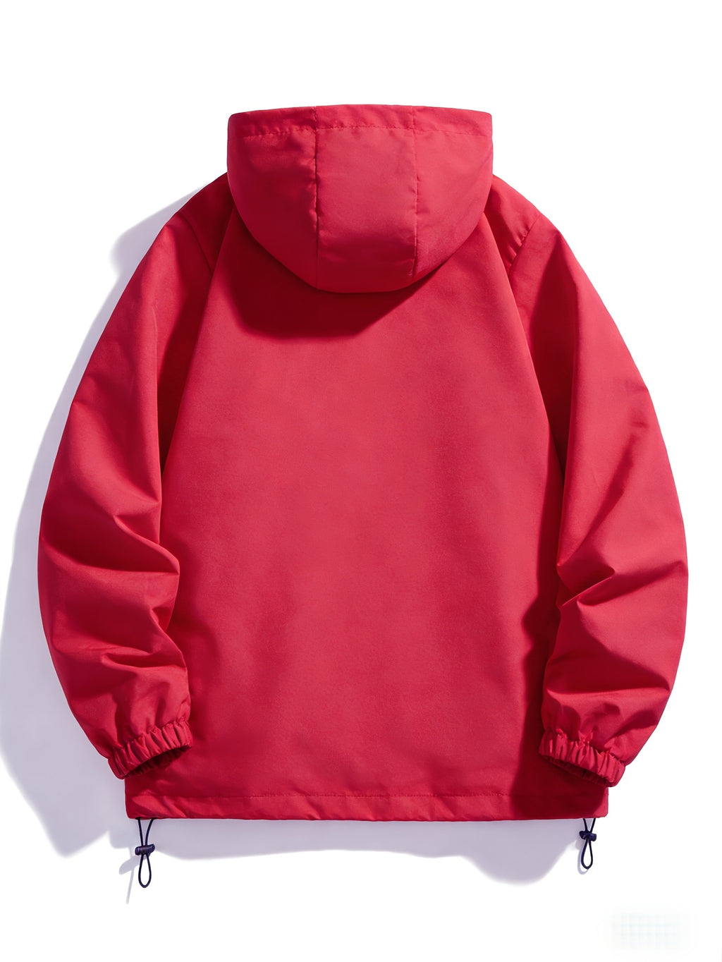 Men's New Jacket Coat Spring Autumn Casual Jacket Sports Outdoor Zipper Pocket, Hooded Design - Red