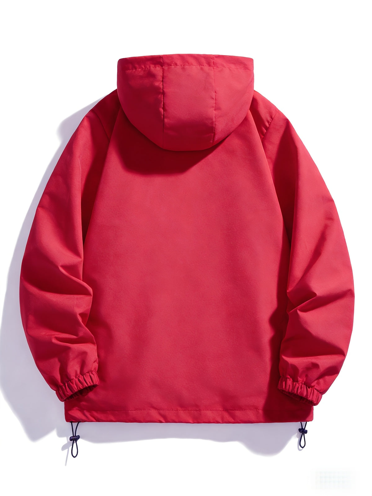 Men's New Jacket Coat Spring Autumn Casual Jacket Sports Outdoor Zipper Pocket, Hooded Design - Red