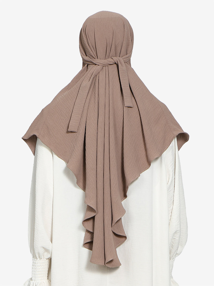 New Women's Abaya Gown - Prayer Dress with, Large Abaya Headscarf with Ties, Shawl-Style Long Scarf, Soft and Breathable, Multiple Colors Available, Versatile for Daily Commuting and Eid Prayer Attire - Khaki