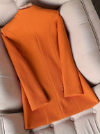 New Orange Women's Blazer, Casual and Versatile with a Unique Design, Trendy Niche Suit Top - Orange
