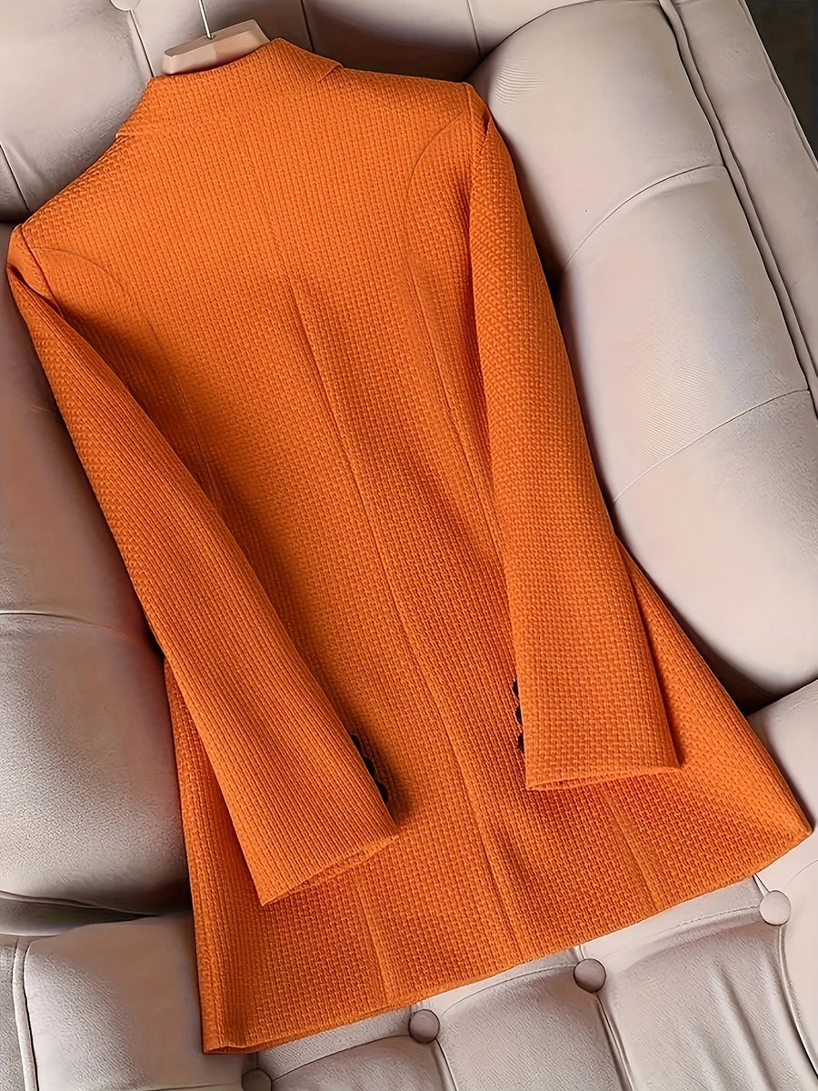 New Orange Women's Blazer, Casual and Versatile with a Unique Design, Trendy Niche Suit Top - Orange
