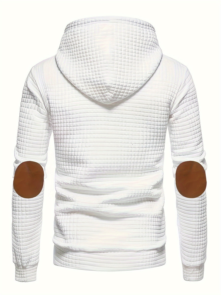 Pddzhaojun Small Checkered Three-Dimensional Hooded Sweatshirt, Autumn Essentials - White