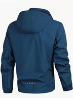 Spring and Autumn Outdoor Adventure Men's Windproof Sportswear, Wear-Resistant Wind-Resistant Jacket, Urban Cycling, Mountain Climbing, Hiking Zipper Outerwear Winter Clothes for Men - Blue