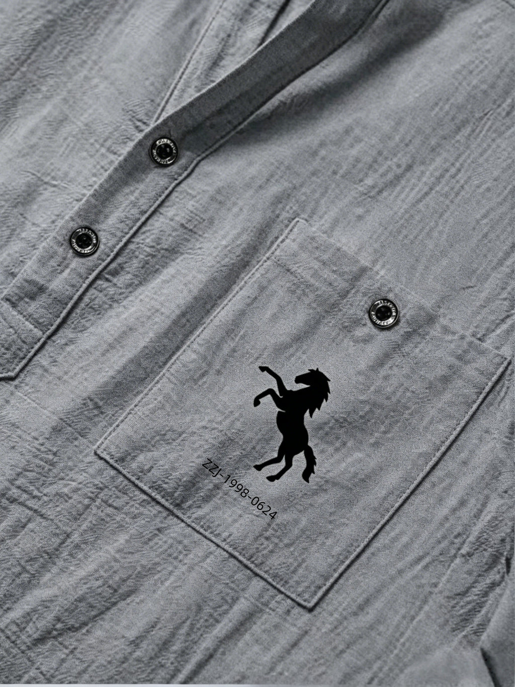 [Shule Shui OBM]New Men's Casual Henley Shirt Suitable for Parties and Dates - Grey