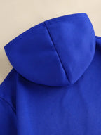 Minimalist BORG Since 1896 Letter Hooded Sweatshirt, Men's Trendy Versatile Drop-Shoulder Long-Sleeve Pullover - Royal Blue