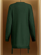 Vika Xiang Style Trendy Cable Sweater for Creating a Focus Look in Autumn and Winter Fashion - Dark Green