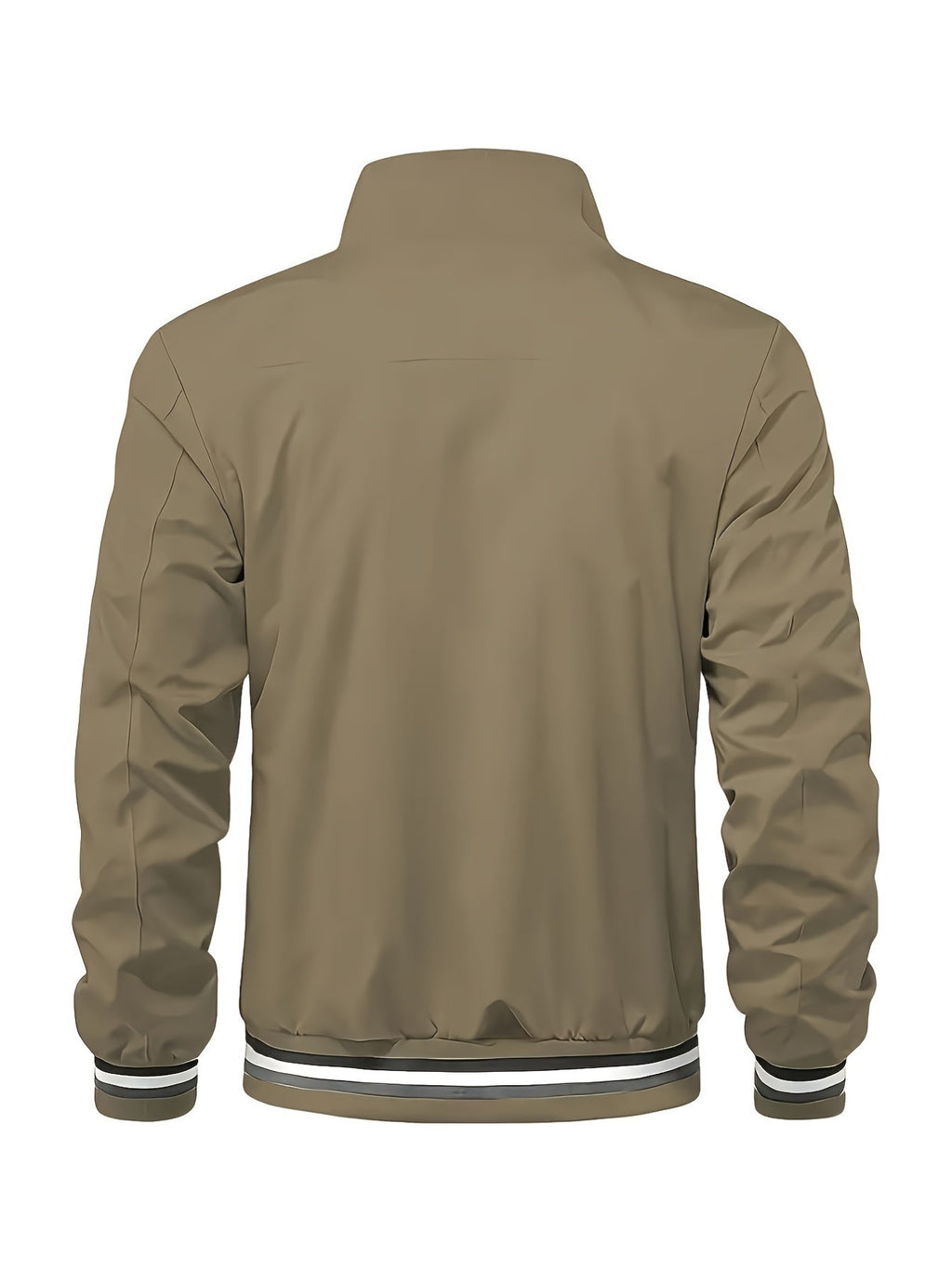 Lightweight Windproof Casual Coat with a Vintage Baseball Collar for Men, Inspired by Brooklyn, New York - Olive Green