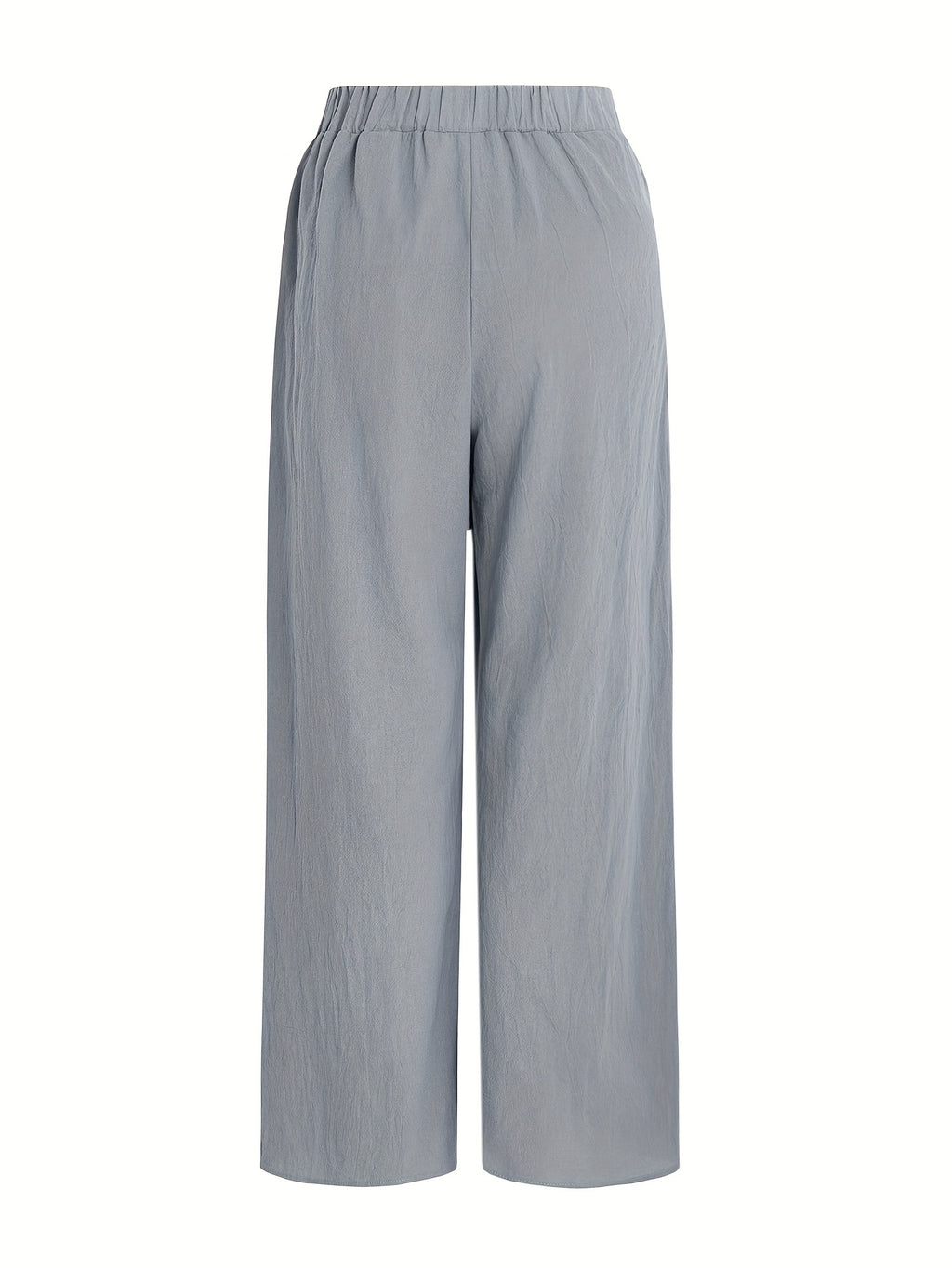 Elegant Special Wide-Leg Pants, Embroidered, Simple, Casual, Wide-Leg, Spring/Autumn, Women's Trousers "YT - Light Blue