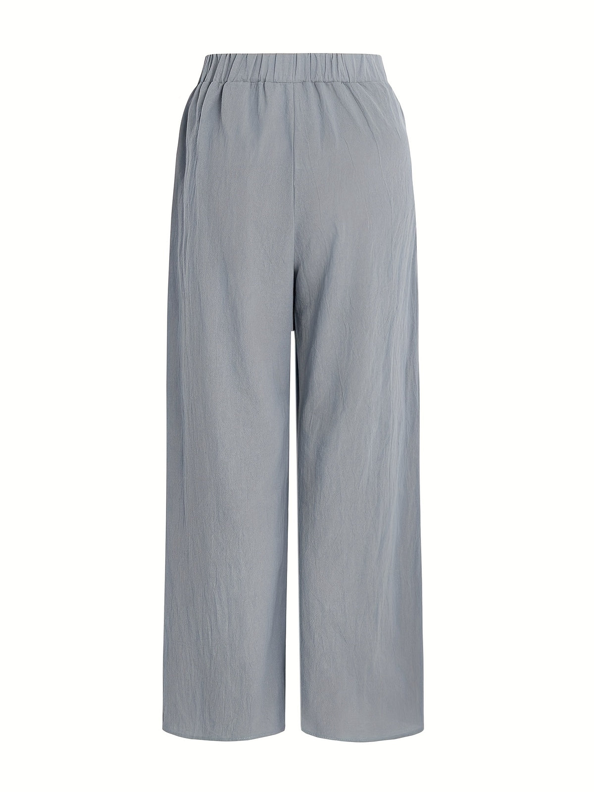 Elegant Special Wide-Leg Pants, Embroidered, Simple, Casual, Wide-Leg, Spring/Autumn, Women's Trousers "YT - Light Blue