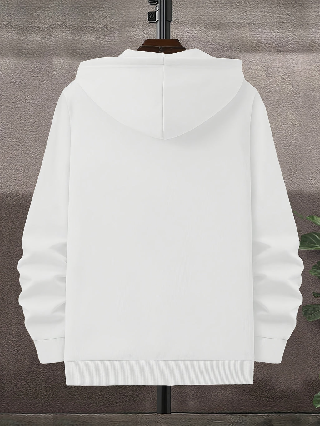 Men'S Solid Color Warm Fleece-Lined Zipper Sweatshirt, Global All-Season Factory Made Comfortable High Quality High Fit Rate Casual Men'S Sweatshirt - White 1