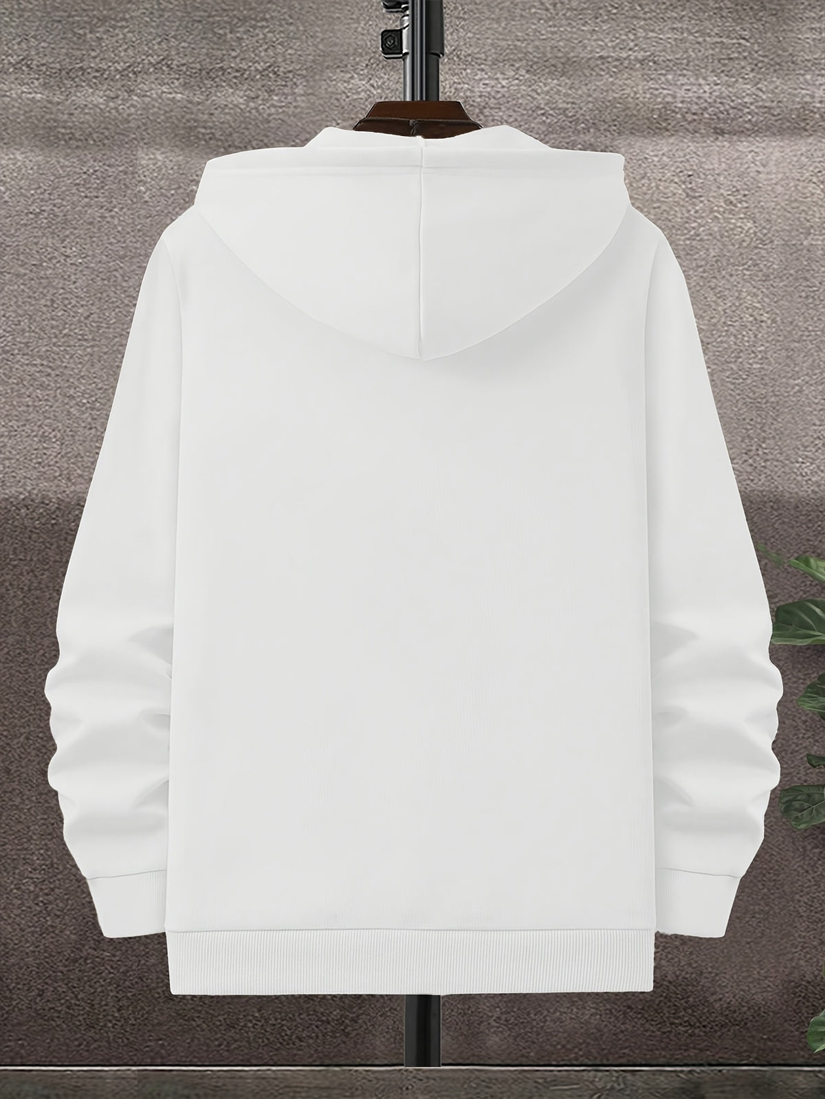 Men'S Solid Color Warm Fleece-Lined Zipper Sweatshirt, Global All-Season Factory Made Comfortable High Quality High Fit Rate Casual Men'S Sweatshirt - White 1