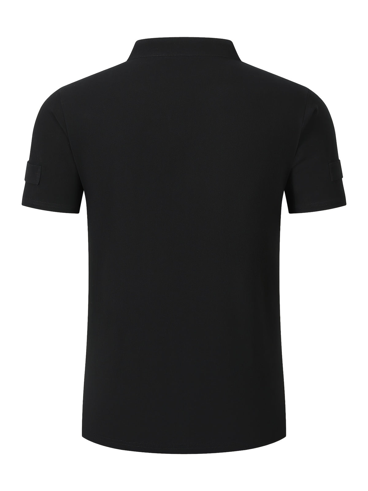 Men's Solid Color V-Neck Short Sleeve T-Shirt, Summer Casual Breathable Solid Color Top, Simple Fashionable Trendy Men's Clothing - Black