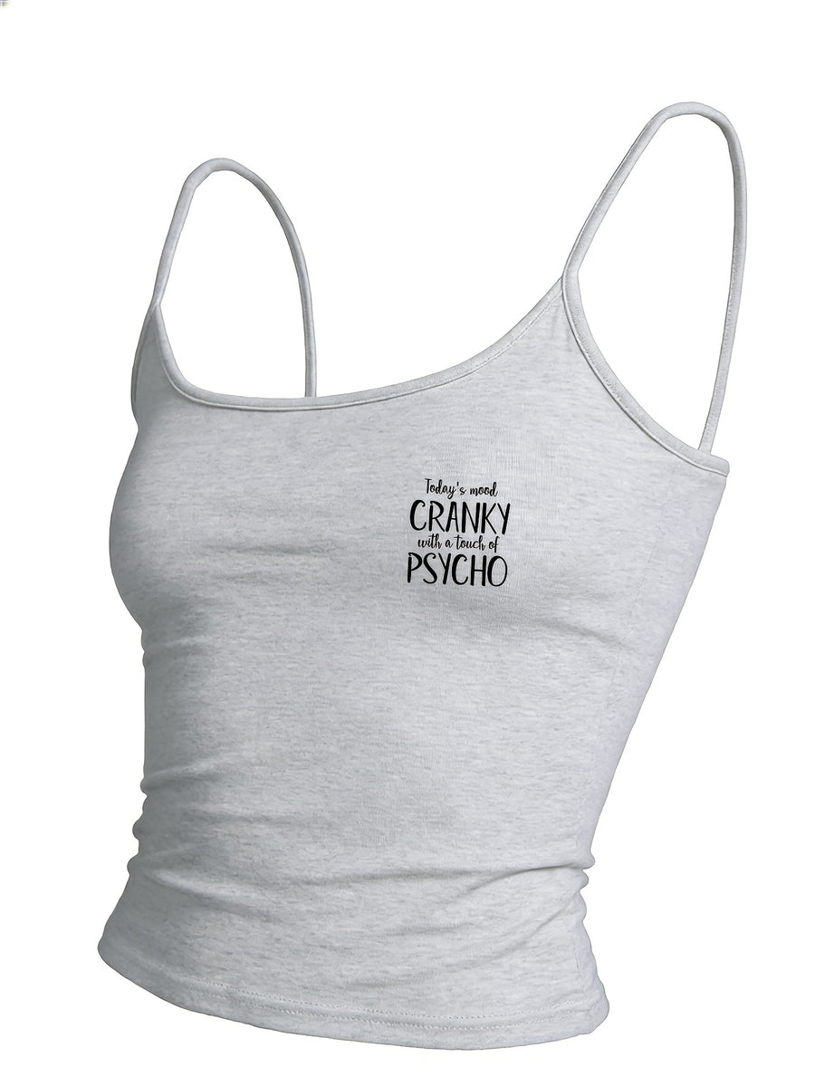 Letter Print T-Shirt, Short Sleeve Crew Neck Casual Top for Summer And Spring, Women'S Clothing - Grey 1
