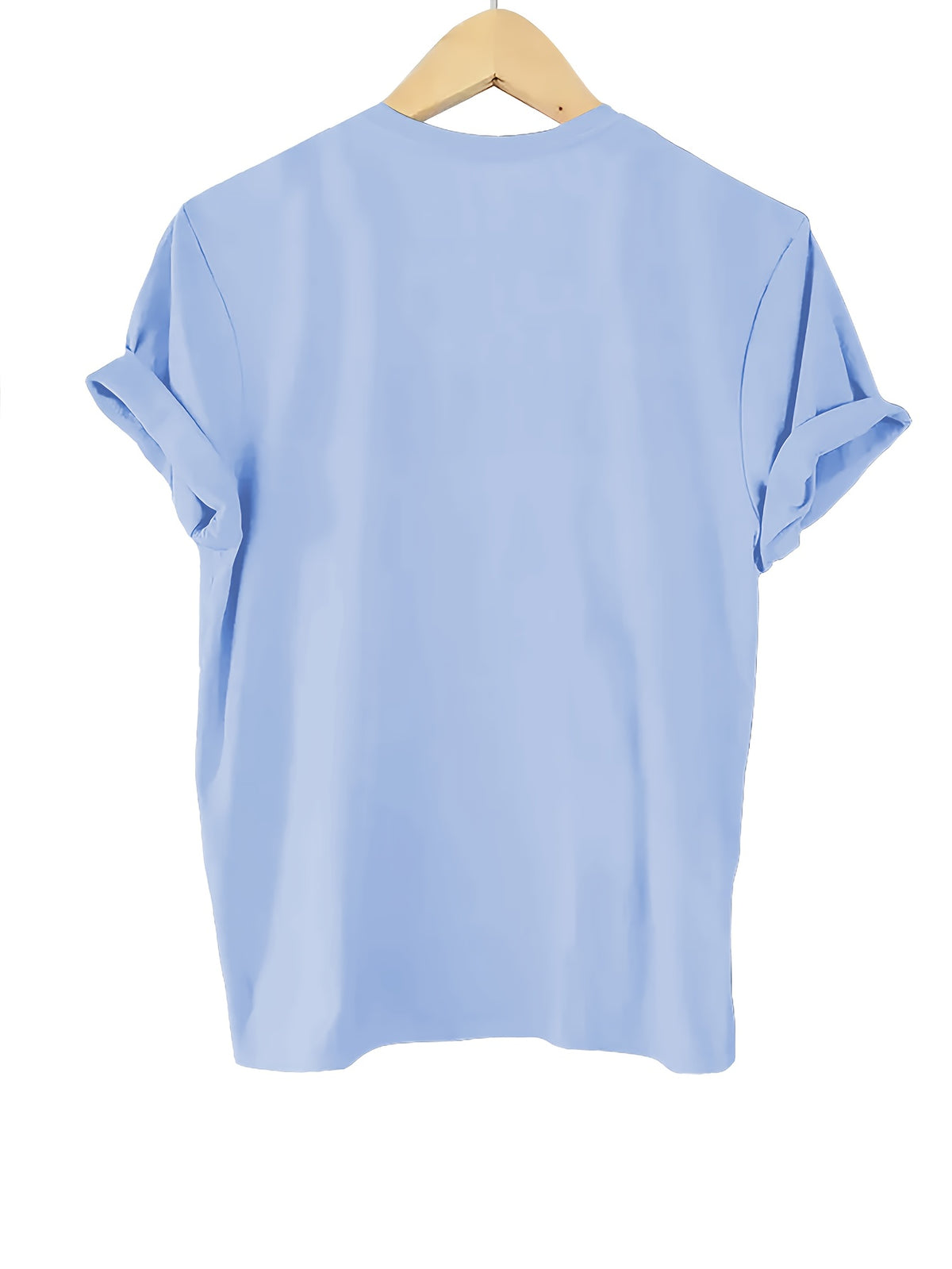 Spring/Summer Women's T-Shirt, Basic Short-Sleeve T-Shirt for Daily Wear - 1 - Light Gray Blue