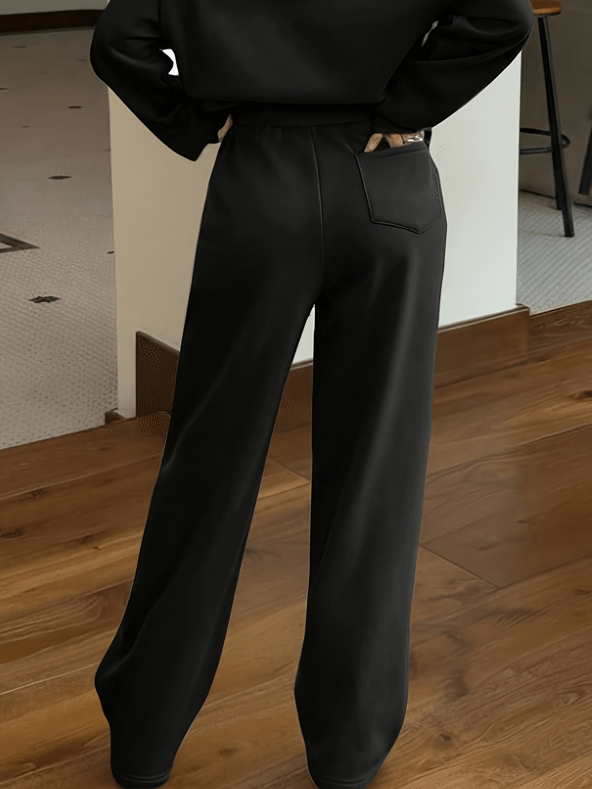 2025 New Arrival Recommendation: Trendy European and American Style Long Pants, Wide-Leg Fashionable Women's Outdoor Sports Pants, Simple Style Women's Pants, Straight-Leg Cargo Pants - Black