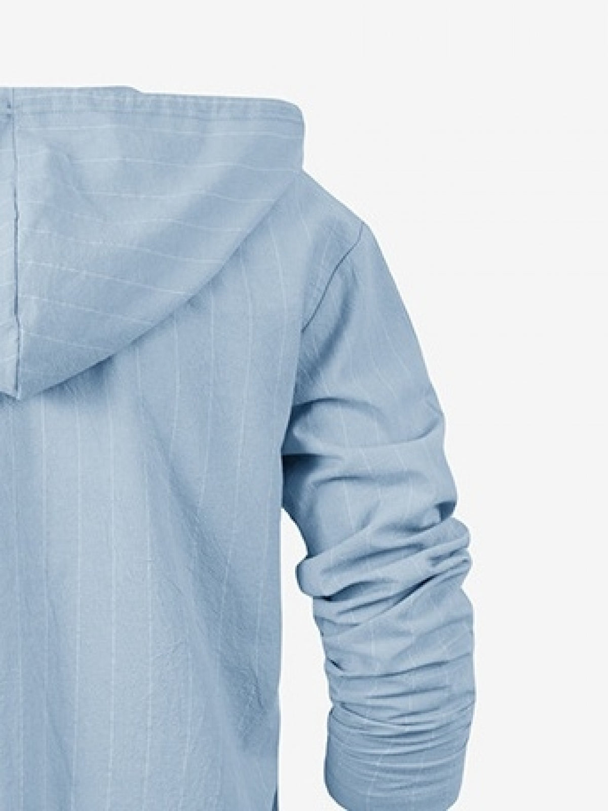 Men's Spring/Autumn Linen Casual Hooded Shirt, American-Style Loose Fit, Effortlessly Stylish, Long-Sleeve Cardigan Design for Easy On/Off, Linen Fabric Is Dry and Breathable, Versatile and Trendy Men's Apparel for Beach Outings - Light Blue
