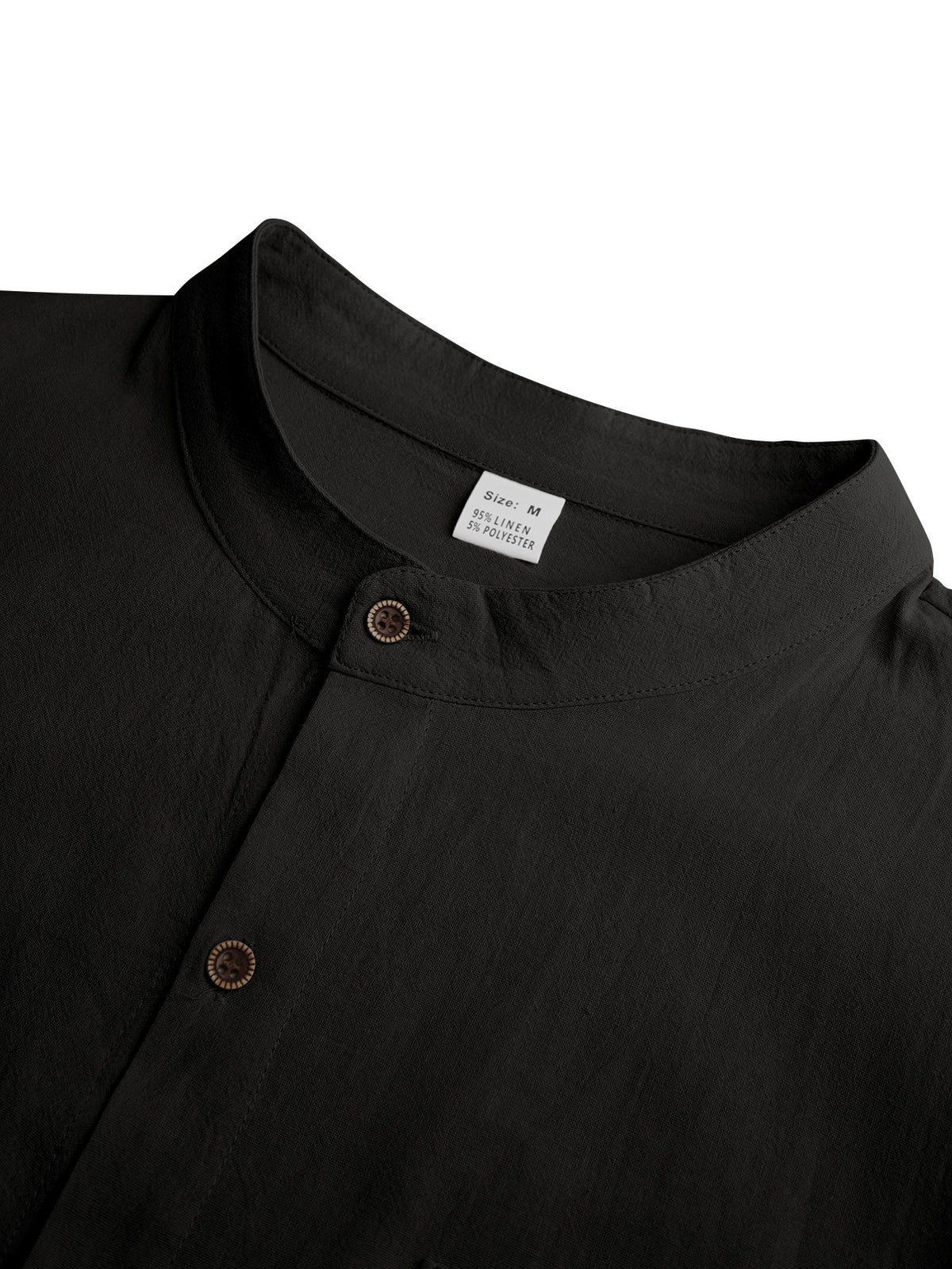 2pcs Men's Linen Fabric Henley Collar Long Sleeve Shirt, Simple Vintage Style, Loose Fit for Spring and Autumn, Multiple Color Options, Suitable for Outdoor Outings, Urban Commuting, and Home Wear, Versatile for Daily Casual and Holiday Occasions - Black+Blue
