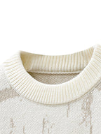 2026 Autumn/Winter New Men's Fashion  Splicing Half High Collar Knitted Cardigan Casual Versatile Top - Off-white
