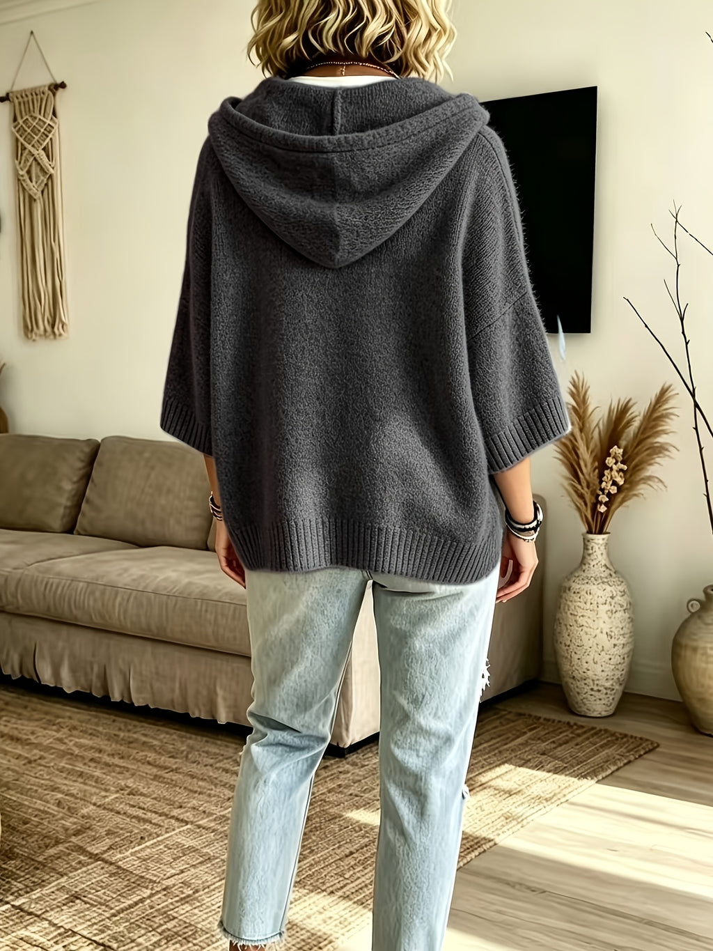 Elegant Casual Pocket Cardigan for Women - Grey