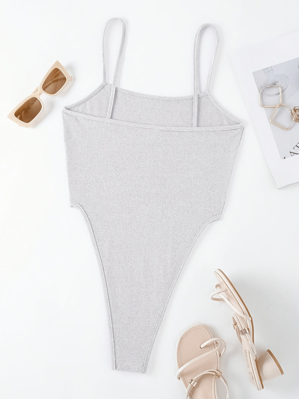 Mini Bodysuit for Women, Style - Light Grey