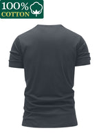 Men's 100% Cotton Autumn T-Shirt, Crew Neck Casual Spring/Autumn Long Sleeve T-Shirt, Comfortable and Soft Men's Top - Dark Gray