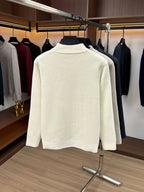 Minimalist Urban Knit Round Neck Sweater Portable Daily Commute - Beige Color