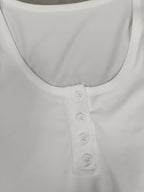 Button Off-the-Should Long Sleeve - White