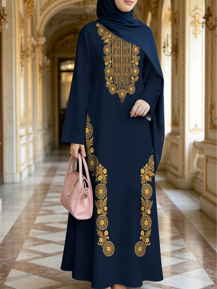 Hot Muslim Women'S Wear Arrives Women'S Dress Classic Loose Fit Middle Eastern Traditional Robe Wealthy Muslim Long Skirt Long Abaya Restoring The Essence of Middle Eastern Traditional Robe, an Elegant Long Dress Suitable for Prayer, Commuting - Mixed Color B