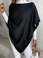 A Versatile Cape That Can Be Styled in Various Ways Throughout The Year, Featuring an Elegant Design, Solid Colors, Buttons, And Suitable for Air-Conditioned Environments - deep created-sapphire blue