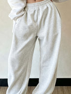 Autumn And Winter Beauty European And American Fashion Casual Trousers - White Gray