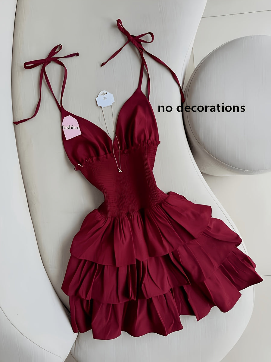 Y2K Spring Summer Cami Dress - Red