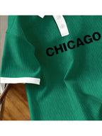 Print Design - Not Textured Men'S Striped Letter Print Casual Versatile Commute Short-Sleeve Polo Shirt - Mixed colors