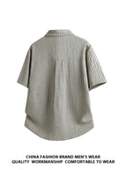 Men's Outdoor Workwear Short-sleeved Shirt Plaid Shirt Summer Loose Beach Shirt Lapel Shirt Top Multi-Pocket Large Size Shirt Affordable Men Oversized Plaid Shirts Size Men Casual Button Shirt Hot 2026 Streetwear - Green
