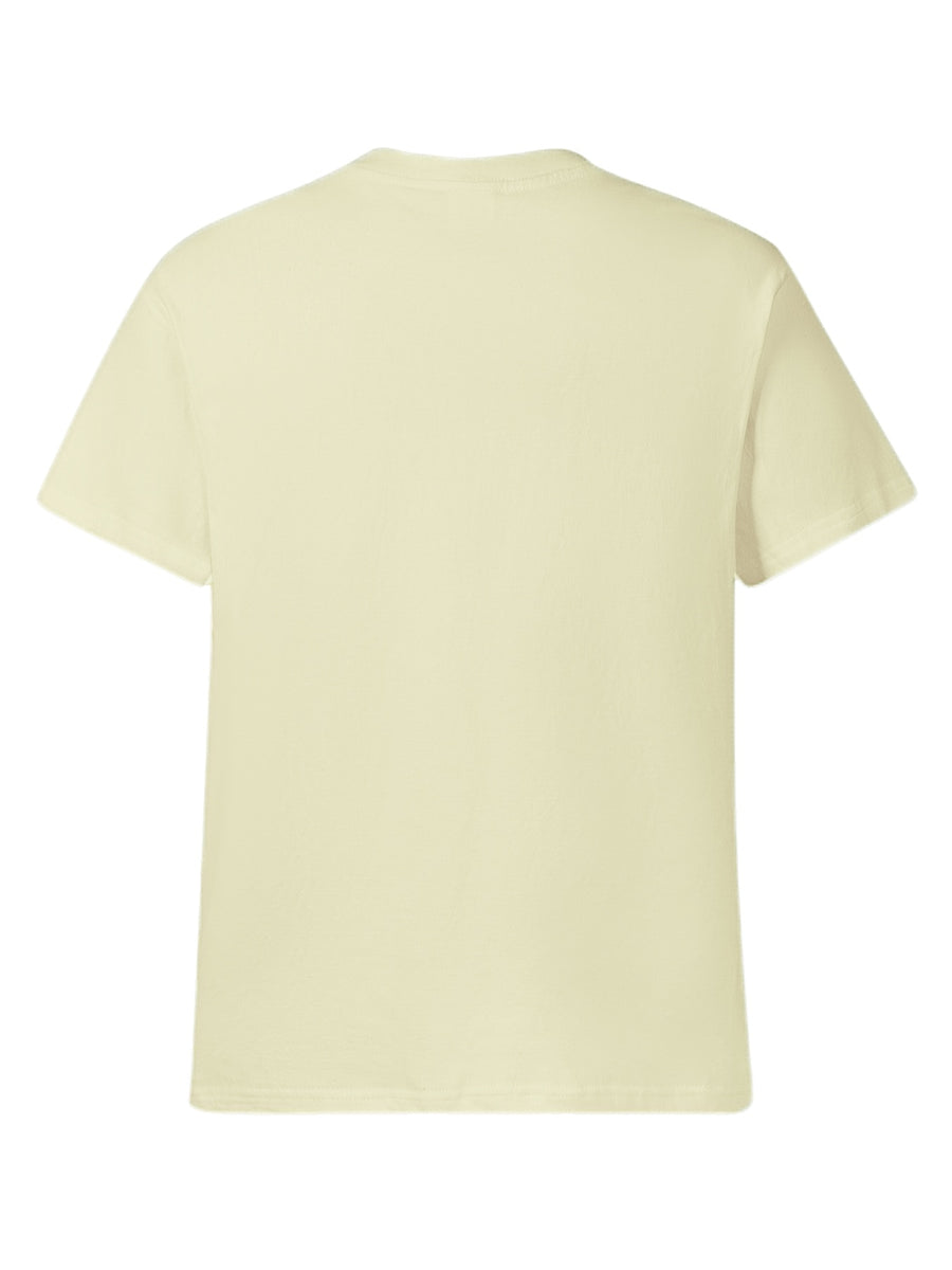 Heavyweight Men's 100% Pure Cotton Crew Neck Printed T-Shirt, a Stylish and Versatile High-Quality Top, an Essential for Daily Wear, Street Jogging, and Other Casual Outfits - Apricot