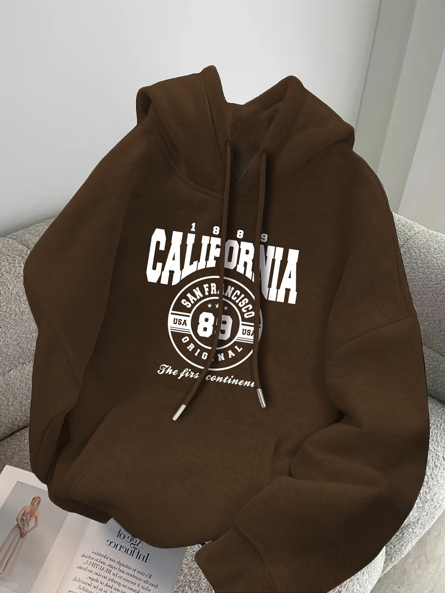 Hoodie, Casual White SAN FRANCISCO - Coffee Color