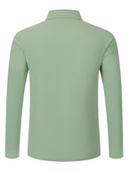 2pcs Set Men'S Autumn New Style Long Sleeve Shirt Suitable for Daily Wear - Light White+Green