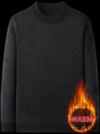 Minimalist Urban -Lined Crew Neck Knit Sweater for Warmth and City Casual Style - Blue