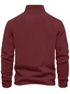 Men'S Winter Base Layer Outer Wear Comfortable Fleece Warm Stand-Up Collar Long Sleeve Sweatshirt 5pcs Set - Dark red + dark red + dark red + dark red + dark red