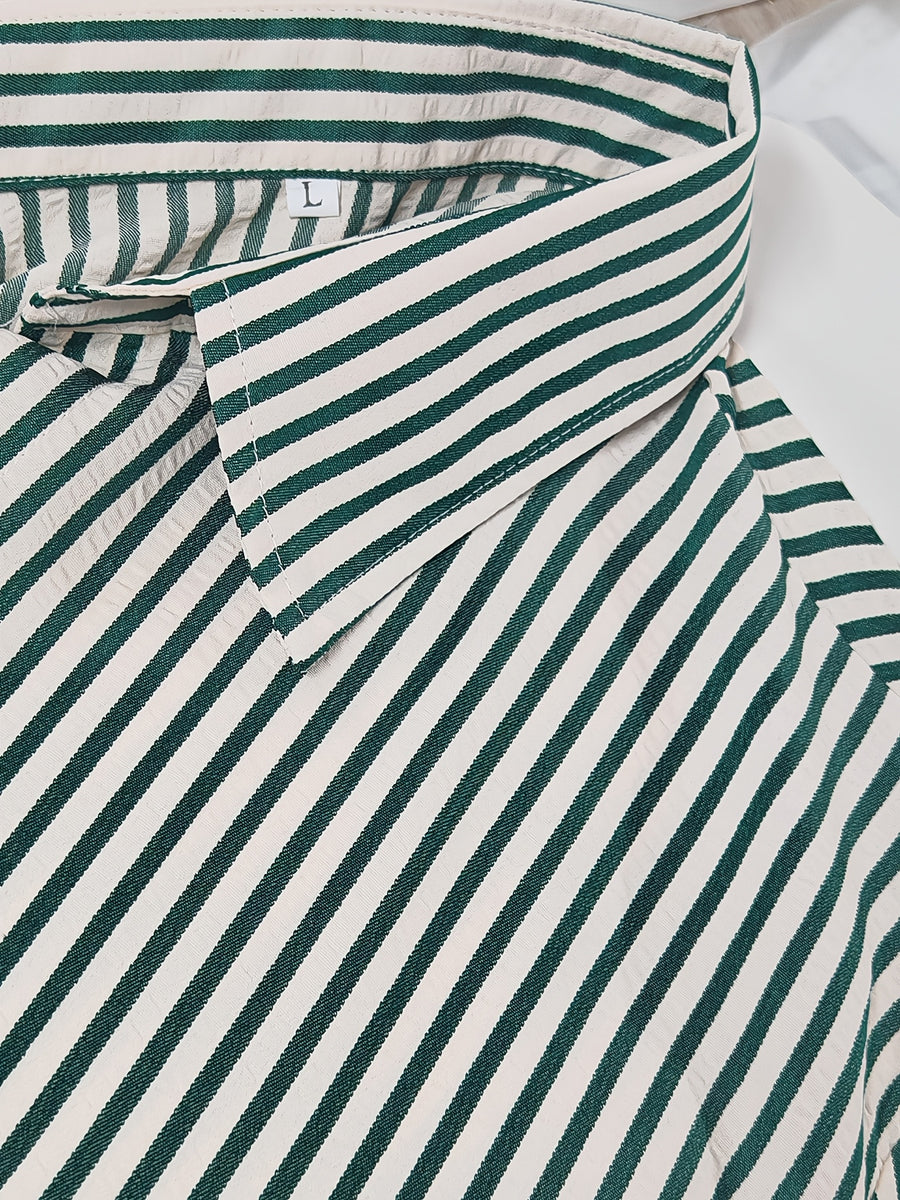 Spring/Autumn New Preppy Cool Fashion Niche Letter Print Long Sleeve Thin Relaxed Casual Shirt - Green 02