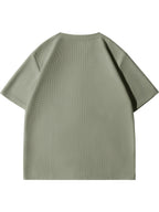 Paul Frank Summer Men'S Versatile Waffle Knit Breathable Short Sleeve T-Shirt - Matcha Green