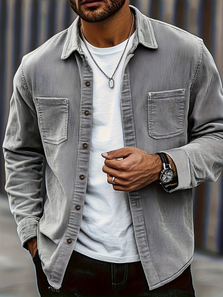 Men'S Fashion Gentleman Casual Top, Men-Adult-General-Student-Couple-Casual-Outdoor-Street-Teenager=Versatile Elastic Rope Struggle Federation, Several Pockets, Green And White Contrast Design for Streetwear, Commuting And Outdoor Activities - Grey