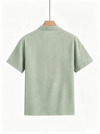 [Shule Shui OBM]New Men's Casual Henley Shirt Suitable for Parties and Dates - Olive Green