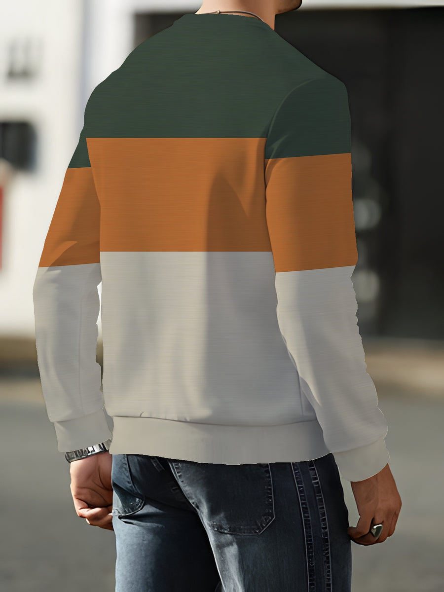 Crewneck Sweatshirt, Trendy Brand, Men's Long Sleeve Crewneck Sweatshirt for Fall/Winter 2026, All Seasons, Teens, Casual, Slim Fit, Short Sleeve, High Waist, Cropped, Floral, Crew Neck, Daily, Comfortable, Black, Pocket, Fashion, Classic, Vintage - Mixed colors