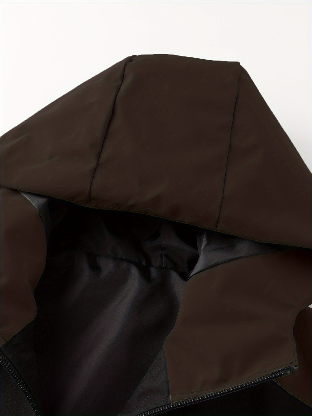 Men's Hooded Jacket with Bull Logo Colorblock Hooded Outdoor Jacket, Men's Sporty Casual Outerwear, JK1859 - Coffee Color