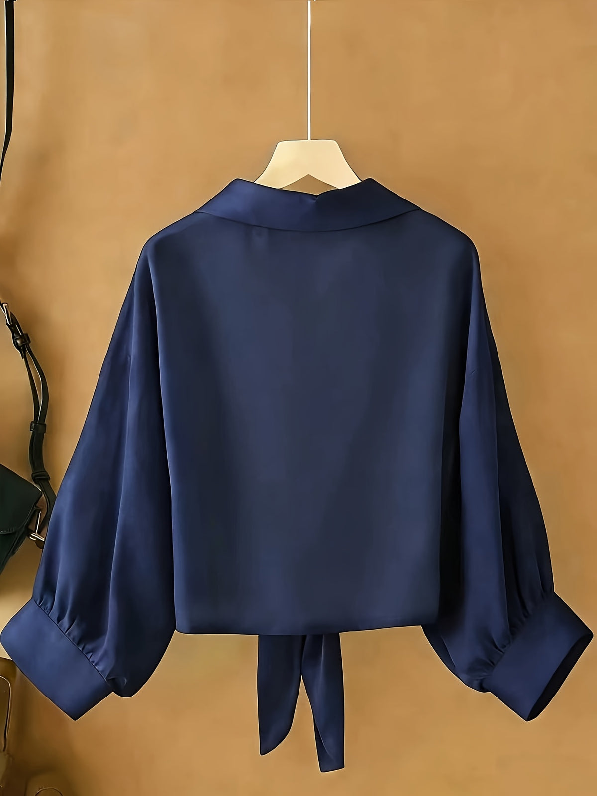 New Batwing Cardigan Short Casual Chiffon Shawl, Sunscreen Breathable Solid Color Women'S Shirt - Navy Color