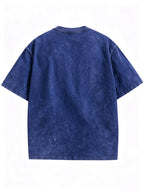 Warner Exclusive, Hip-Hop High Street "Mortal Kombat" Themed Print Design Men's Summer Loose Fit Crew Neck Commuter Short Sleeve T-Shirt, Versatile Styles, Loose Fit, Suitable for Summer Wear, Outdoor Activities, Fitness, Parties, Festivals - Royal blue color