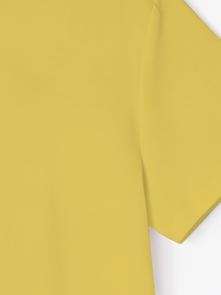 Men'S Summer Solid Short Sleeve T-Shirt, Button-Up V-Neck Casual Top, Soft And Comfortable Linen Fabric, Suitable for Daily Home And Outdoor Wear - Yellow