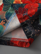Japanese And Wind Weave Easy Style Vintage Easy Cherry Blossom Print Spring Summer Kimono Loose Cardigan Men Women Couple Style Thin Coat Air Conditioner Shirt Yukata Street Casual Travel Vacation Beach Top Blouse Cape Small Jacket Japanese Cover-Up - Orange